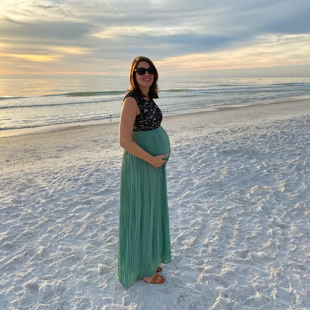 Sage pleated maternity (worn once for photo shoot)